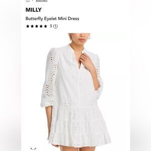 Elegant White Butterfly Eyelet Dress